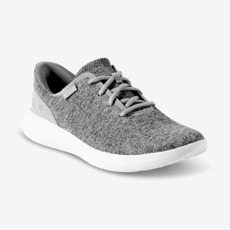 Kizik Madrid Eco Knit Men's Sneakers Red Grey | VMOB7999