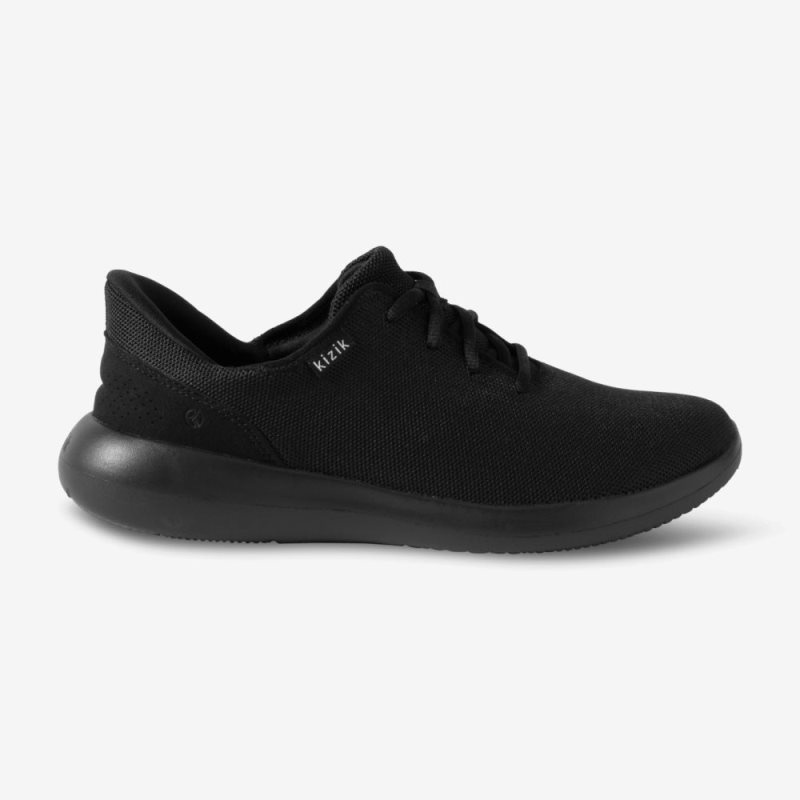 Kizik Madrid Eco Knit Women's Sneakers Black Black | FYOL1655