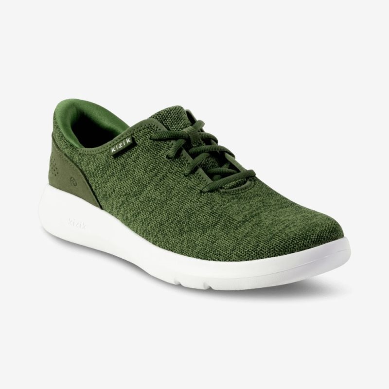 Kizik Madrid Eco Knit Women's Sneakers Olive | QLVH5592