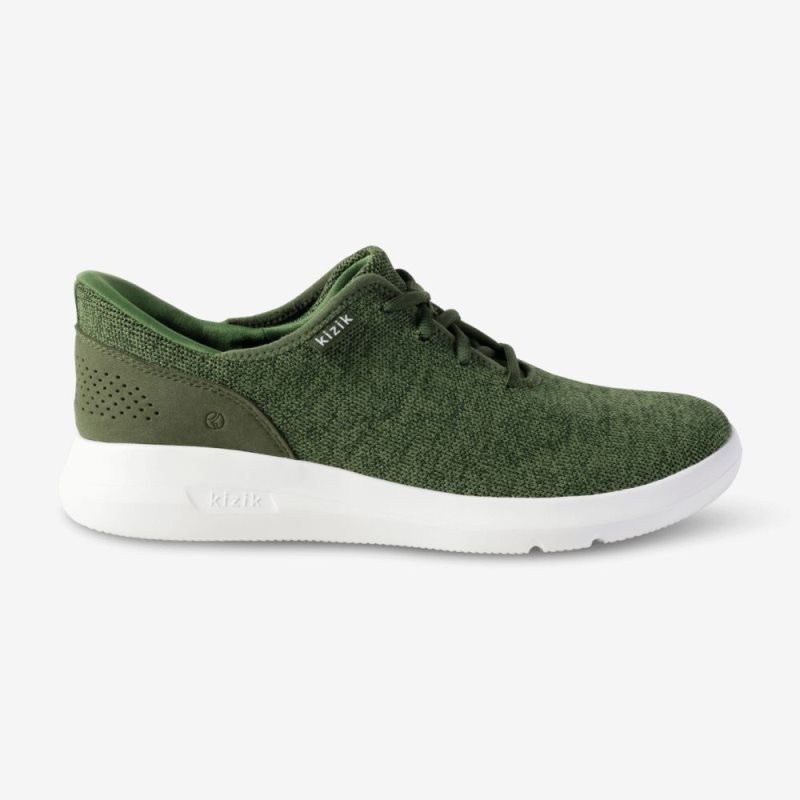 Kizik Madrid Eco Knit Women's Sneakers Olive | QLVH5592